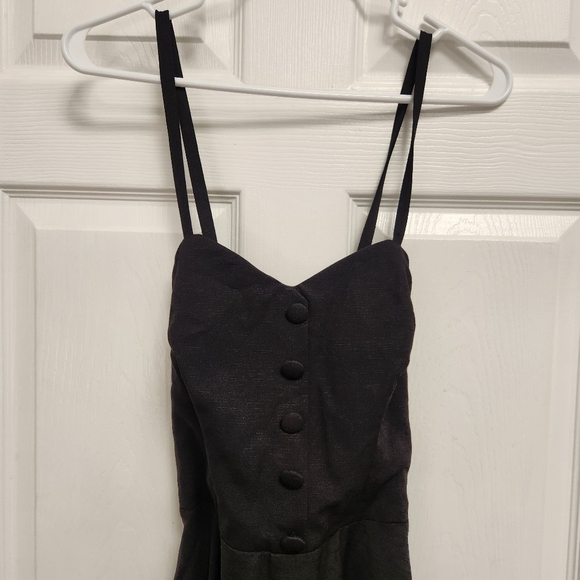 Unique Vintage Elegant Black Midi Dress - Picture 3 of 10